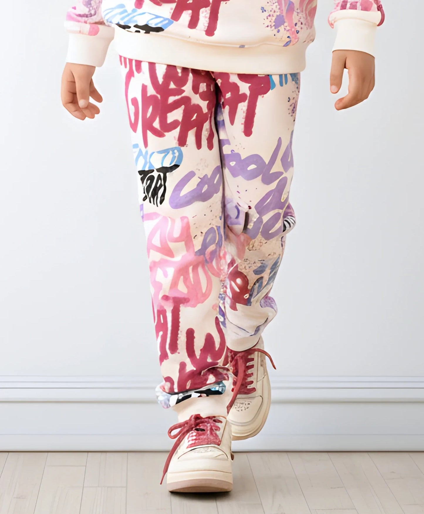 CREATE ART WARM FLEECE GIRLS JOGGER - OFF WHITE