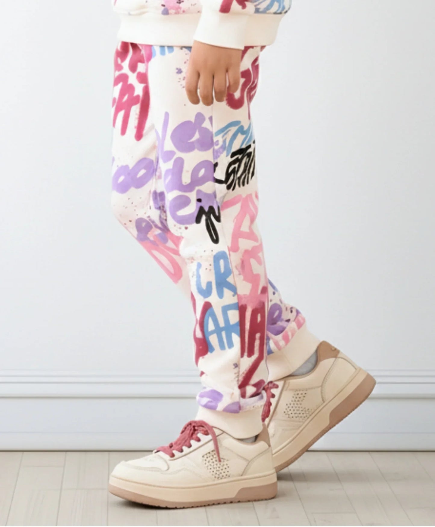 CREATE ART WARM FLEECE GIRLS JOGGER - OFF WHITE