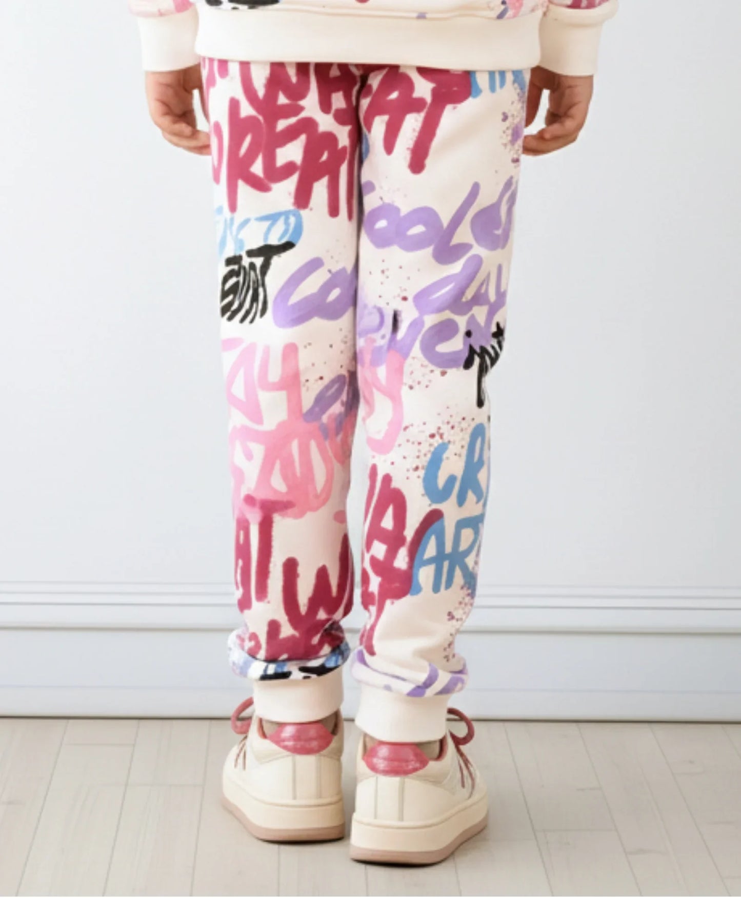 CREATE ART WARM FLEECE GIRLS JOGGER - OFF WHITE