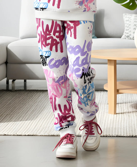 CREATE ART WARM FLEECE GIRLS JOGGER - OFF WHITE