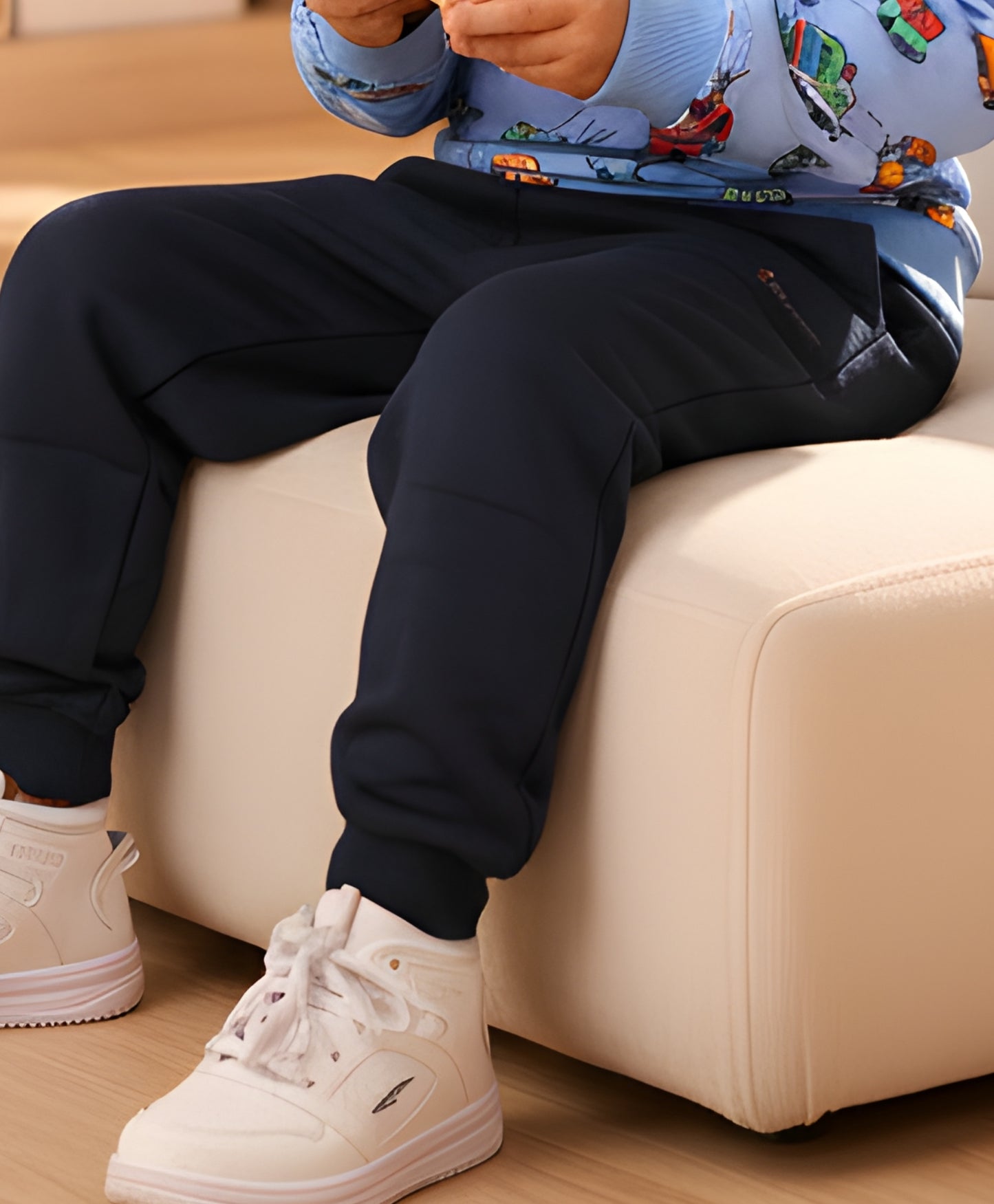 NAVY WARM FLEECE BOYS JOGGER - NAVY