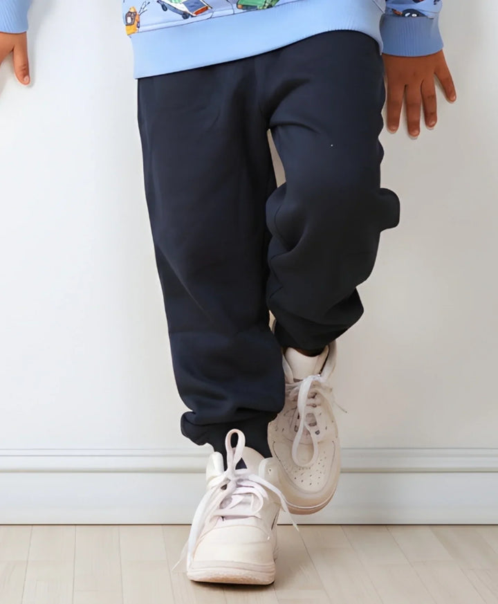 NAVY WARM FLEECE BOYS JOGGER - NAVY - Anthrilo 
