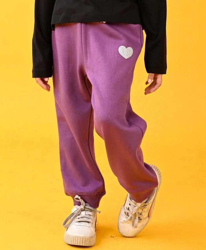 Purple Heart Warm Fleece Jogger - Purple