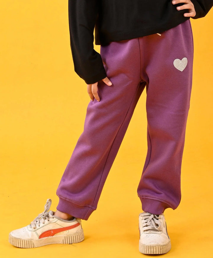 Purple Heart Warm Fleece Jogger - Purple
