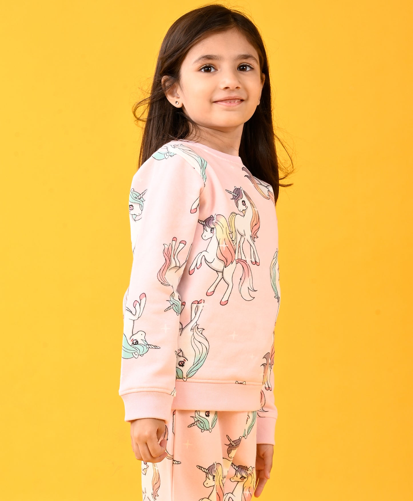 UNICORN STAR PRETTY PINK FLEECE SWEATSHIRT - PINK