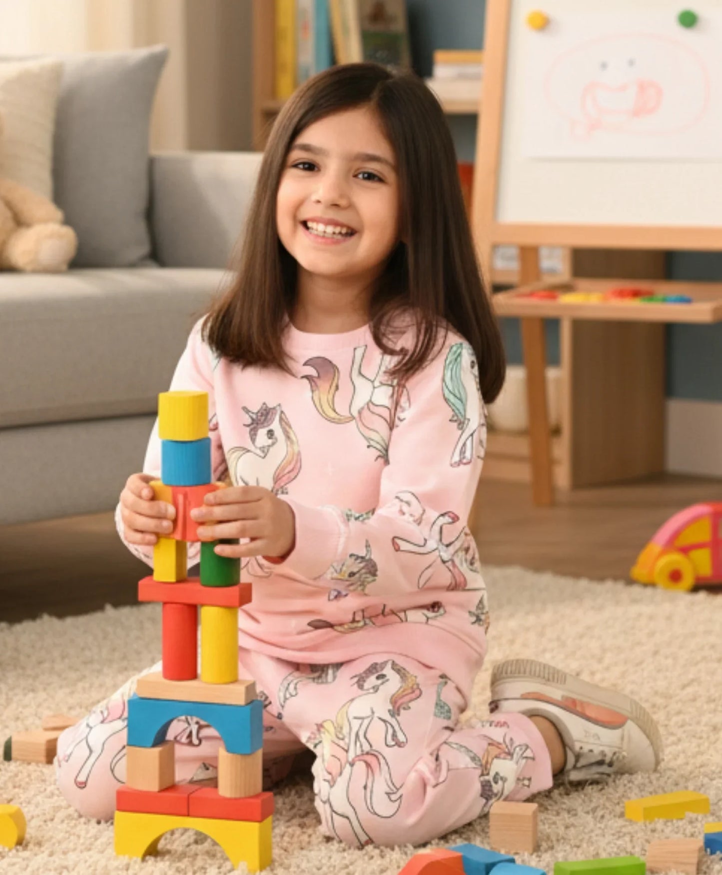 UNICORN STAR PRETTY PINK FLEECE SWEATSHIRT JOGGER SET - PINK