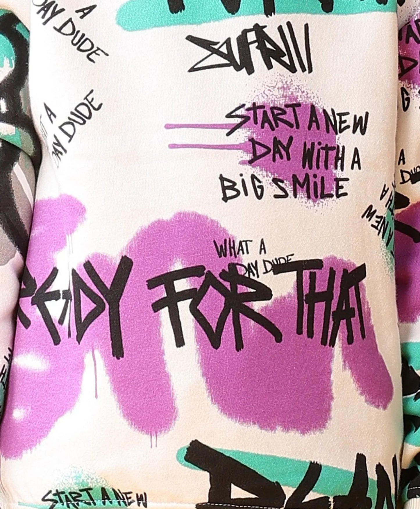 READY FOR THAT ROUND NECK BOYS FLEECE SWEATSHIRT JOGGER SET - WHITE