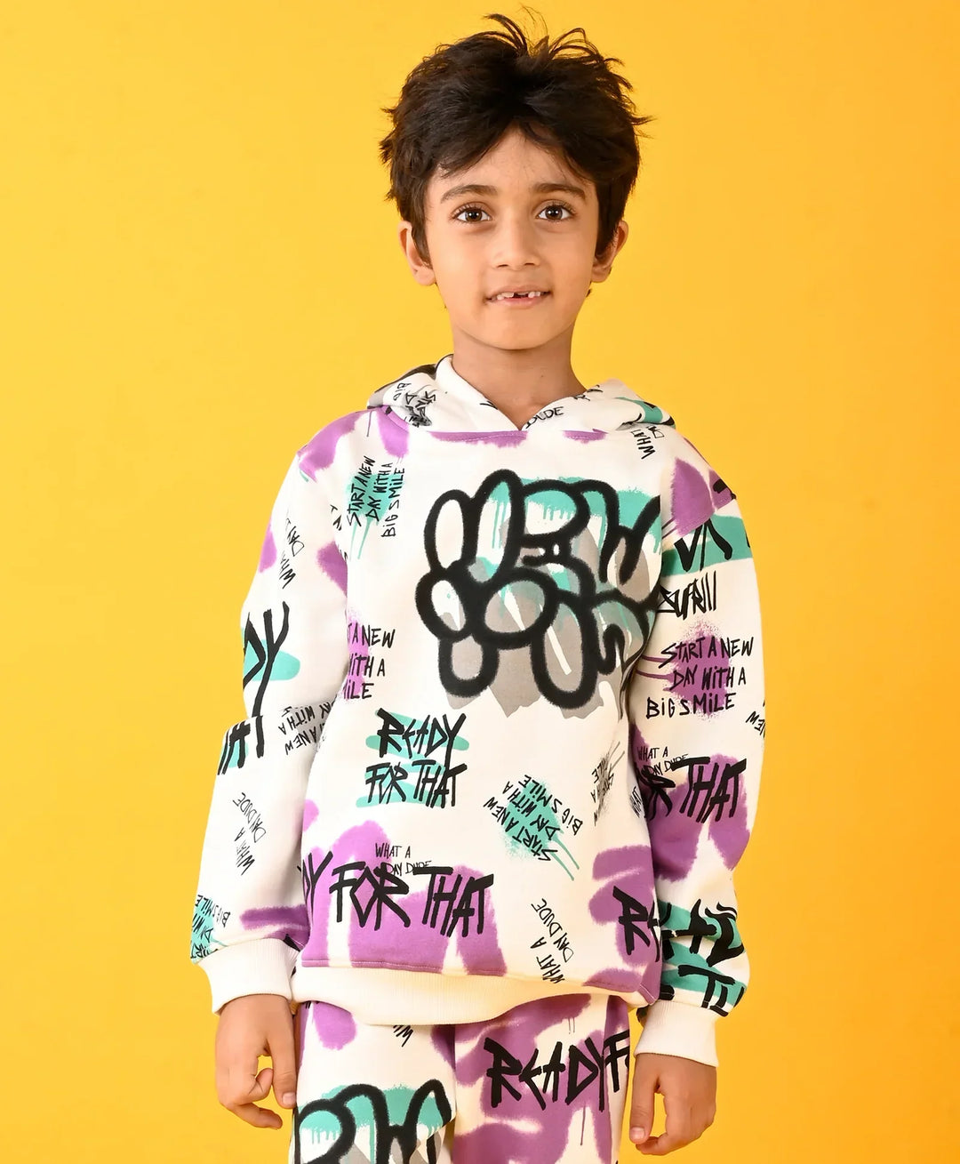 READY FOR THAT FLEECE BOYS HOODIE - WHITE - Anthrilo 