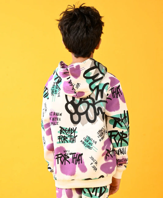 READY FOR THAT FLEECE BOYS HOODIE - WHITE