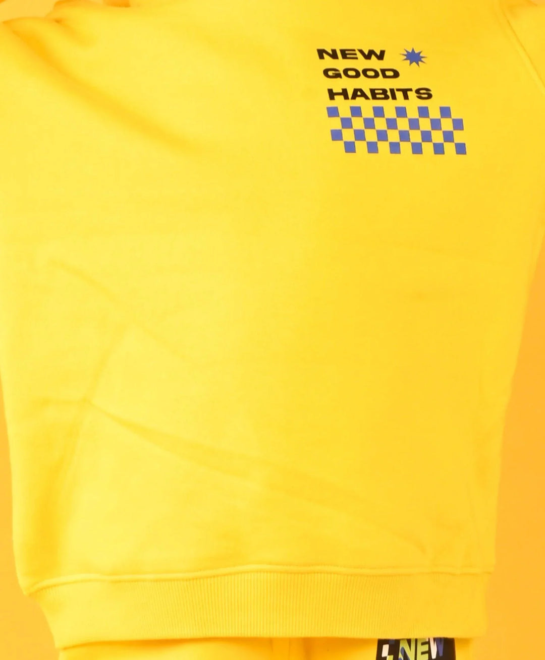NEW GOOD HABITS YELLOW FLEECE HOODIE - YELLOW - Anthrilo 