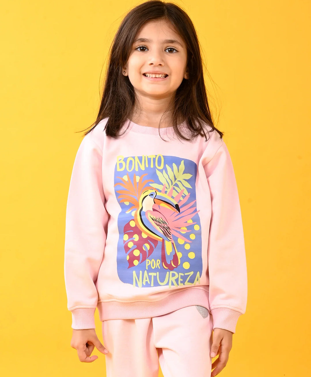 NATURE LOVE PINK FLEECE SWEATSHIRT - PINK