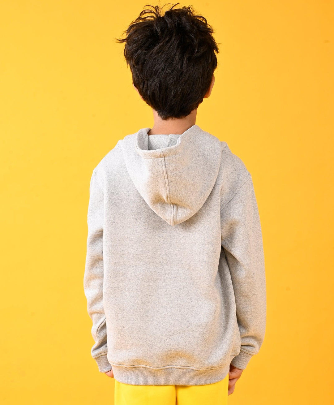 PARIS GREY MELANGE FLEECE BOYS HOODIE - GREY - Anthrilo 