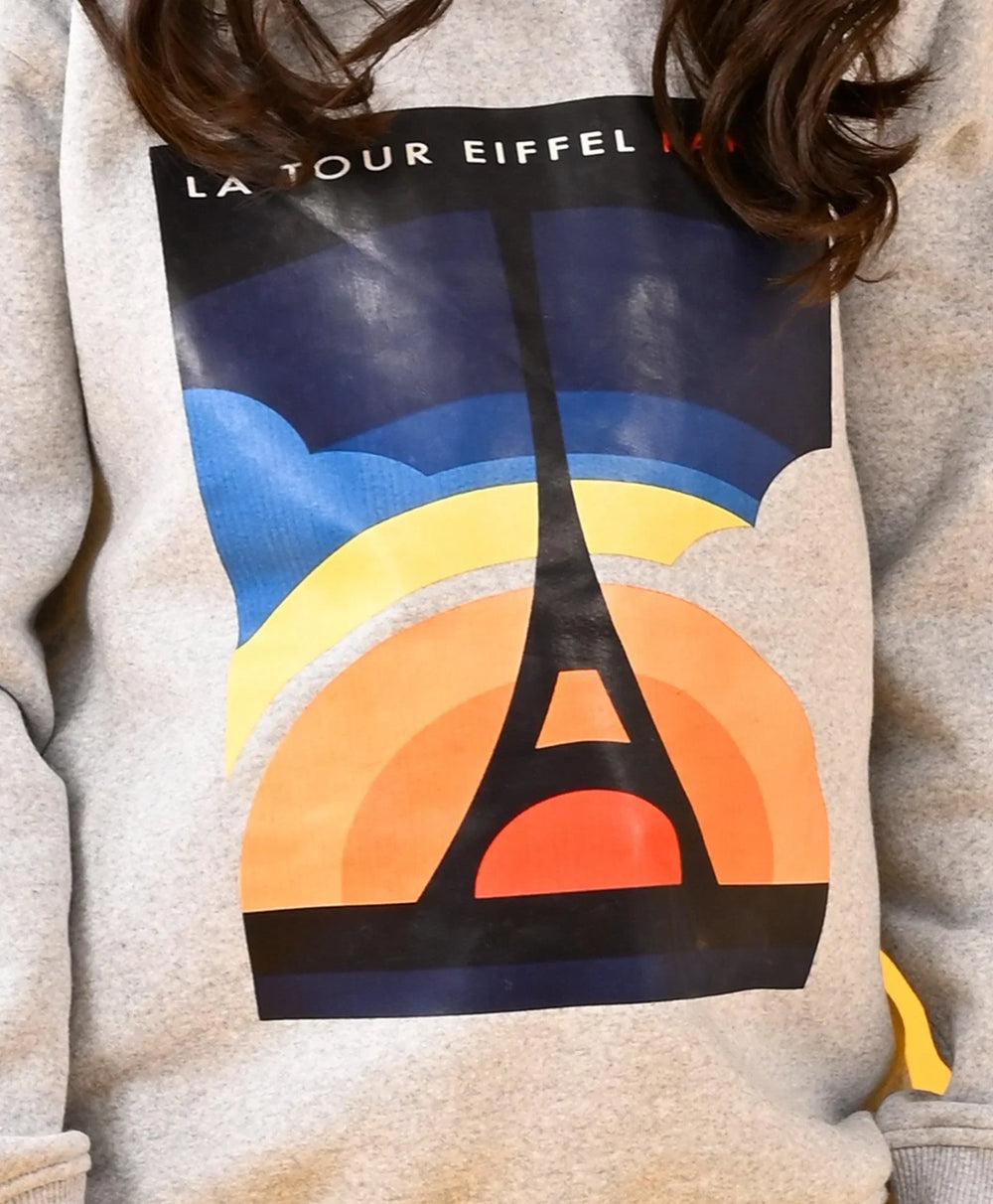 PARIS GREY MELANGE GIRLS HOODIE - GREY - Anthrilo 