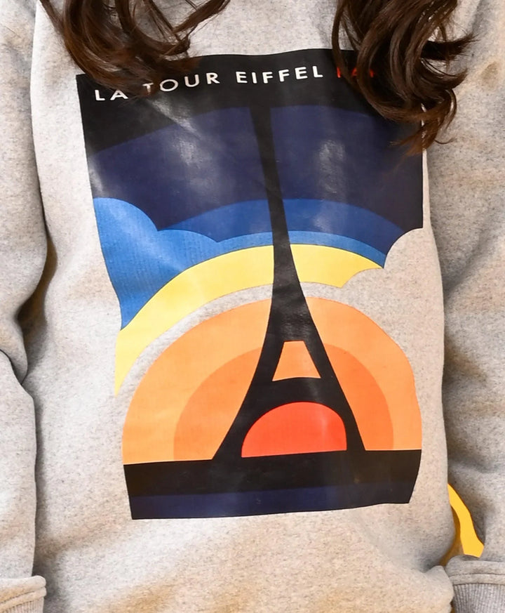 PARIS GREY MELANGE GIRLS HOODIE - GREY - Anthrilo 