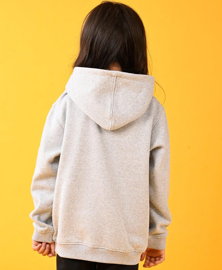 PARIS GREY MELANGE GIRLS HOODIE - GREY - Anthrilo 