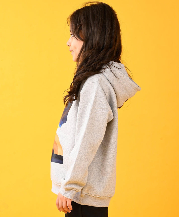 PARIS GREY MELANGE GIRLS HOODIE - GREY - Anthrilo 