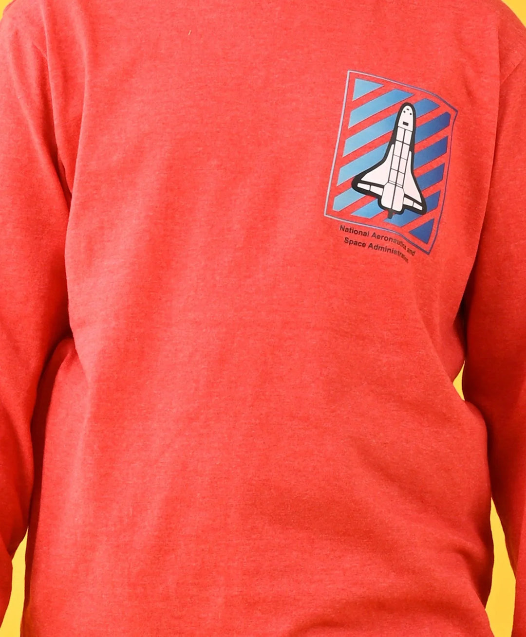 AERONAUTICS RED LONG SLEEVES T-SHIRT - RED