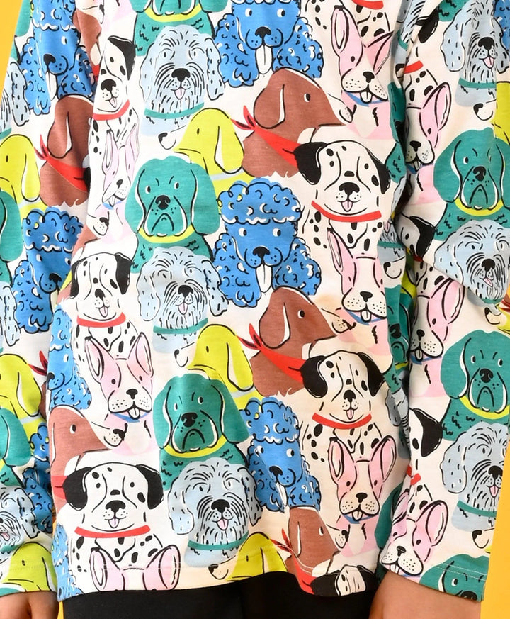 Dogs Long Sleeves Boys T-Shirt - White