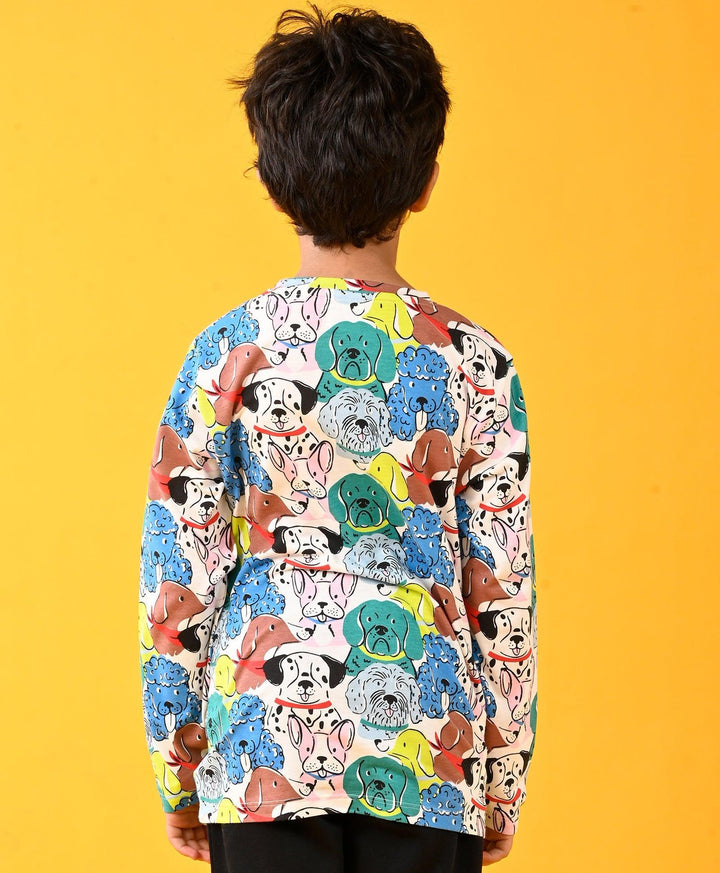 Dogs Long Sleeves Boys T-Shirt - White