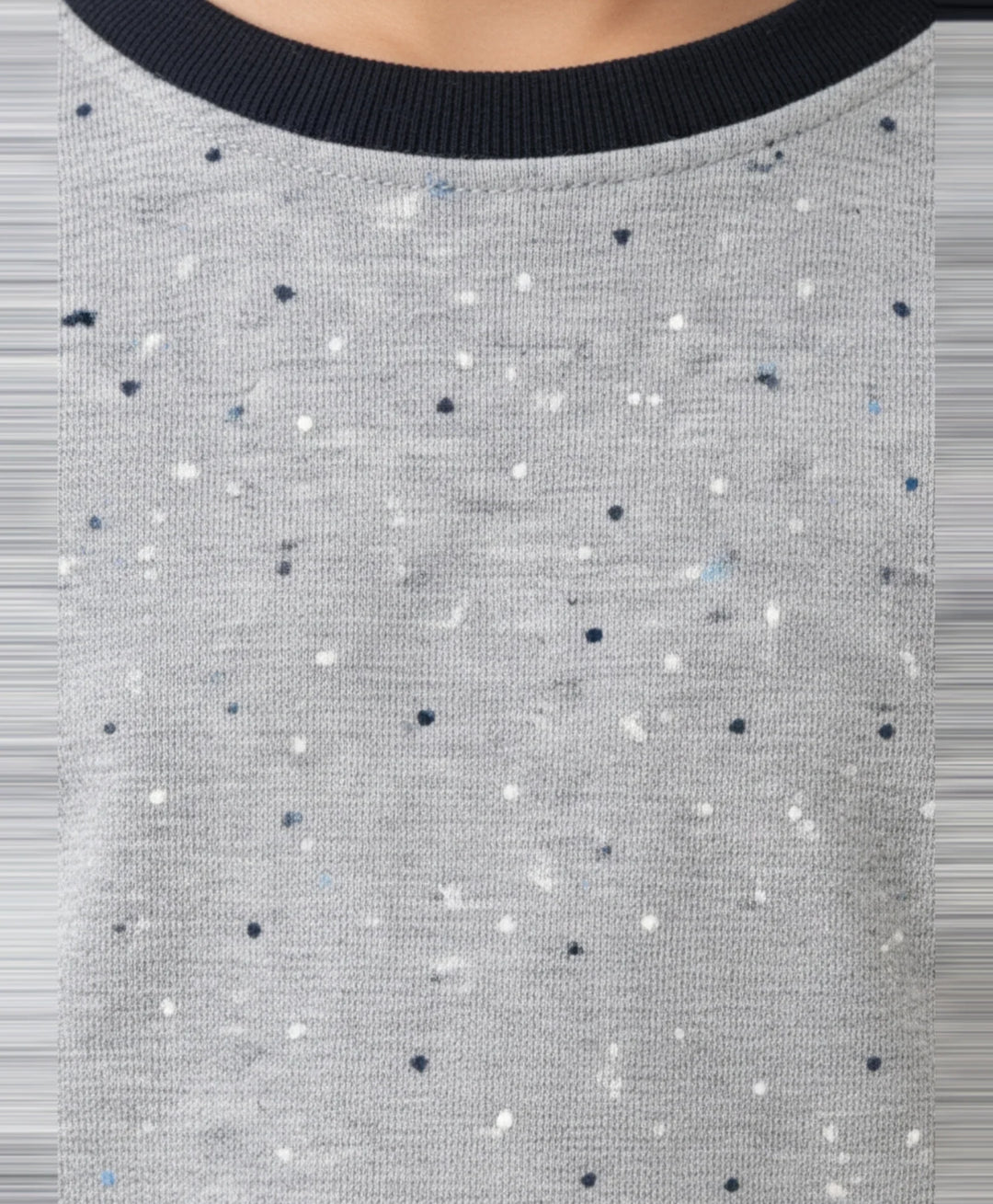 DOTTED GREY LONG SLEEVES T-SHIRT - GREY - Anthrilo 