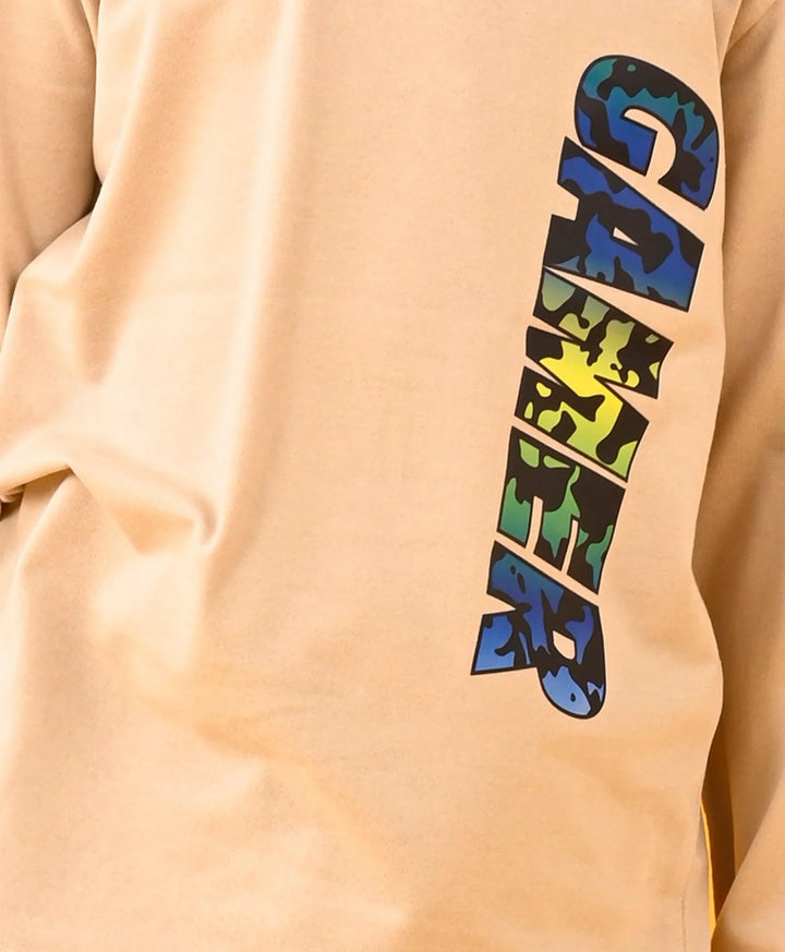 GAMER BEIGE LONG SLEEVES BOYS T-SHIRT - BEIGE - Anthrilo 