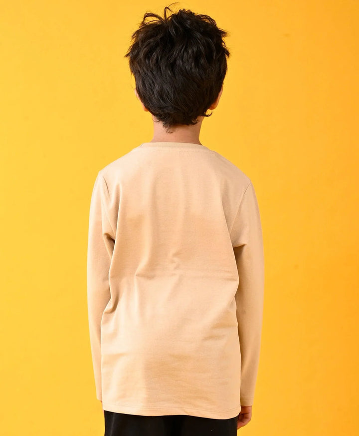 GAMER BEIGE LONG SLEEVES BOYS T-SHIRT - BEIGE - Anthrilo 