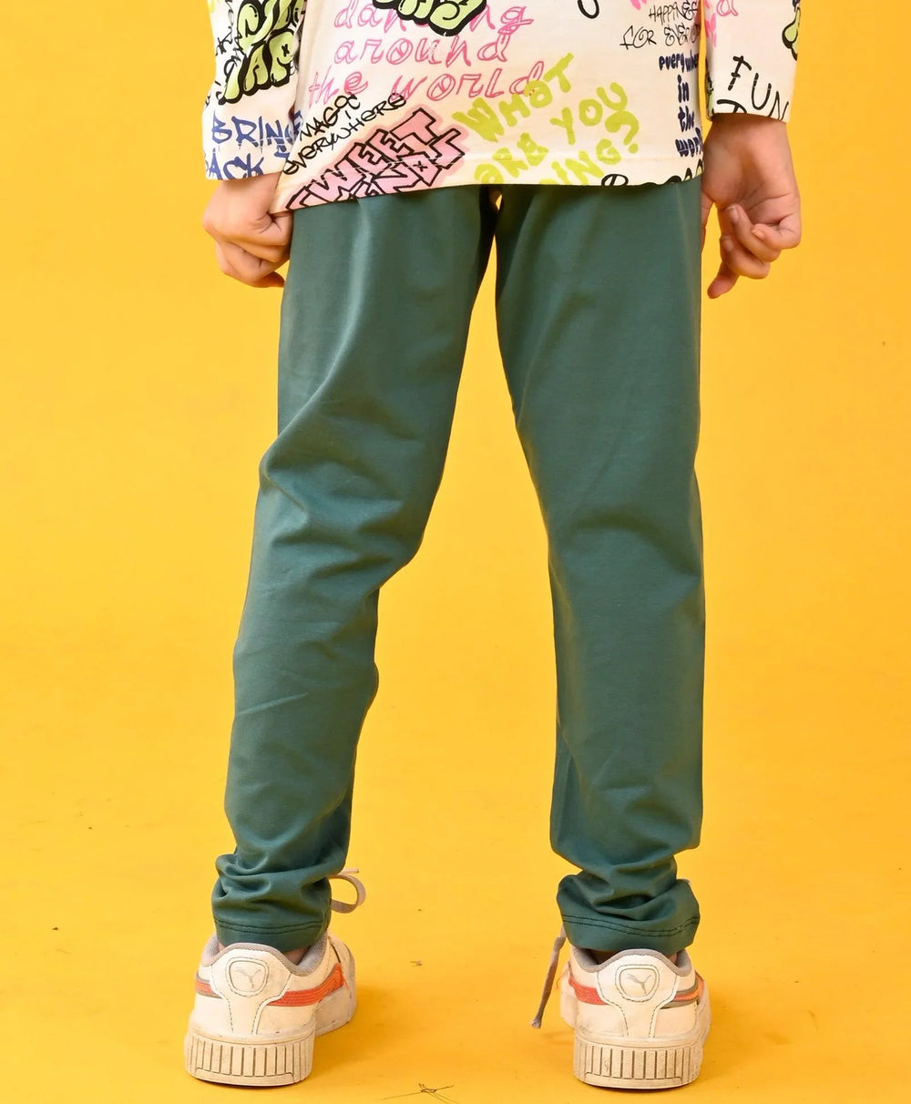 GREEN HEART FUN SOFT LEGGINGS - GREEN - Anthrilo 