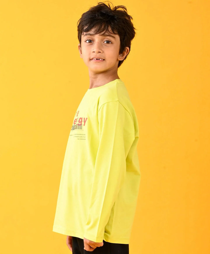 PURE ENERGY LONG SLEEVES BOYS TSHIRT - LIME - Anthrilo 