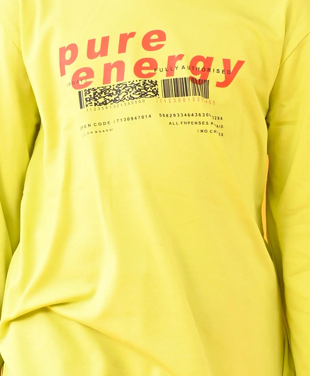 PURE ENERGY LONG SLEEVES BOYS TSHIRT - LIME - Anthrilo 