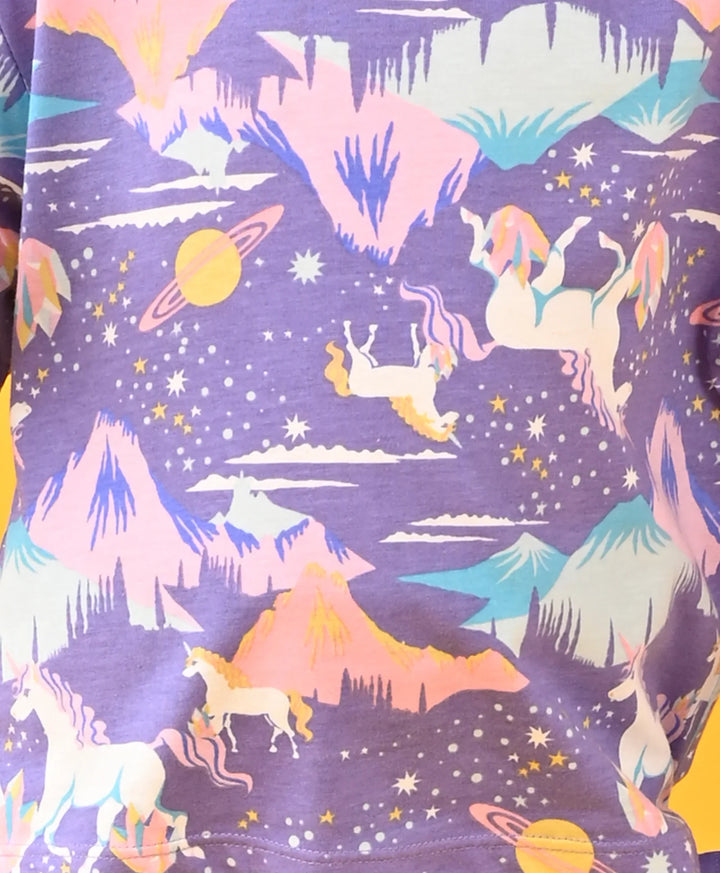 UNICORN PLANET FUN LONG SLEEVES T-SHIRT - PURPLE - Anthrilo 