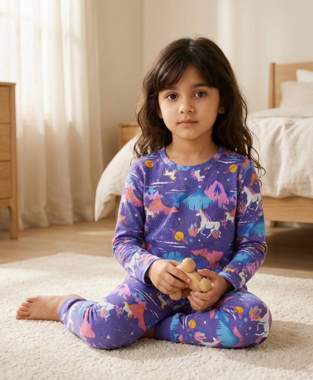 Unicorn Planet Fun Long Sleeves T-Shirt - Purple