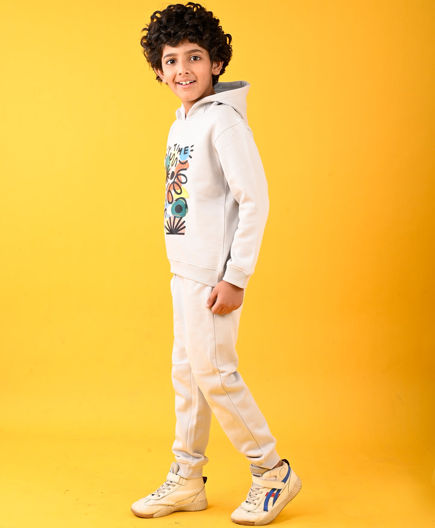 PLAYTIME GREY FLEECE BOYS HOODIE GREY FLEECE JOGGER SET D - GREY