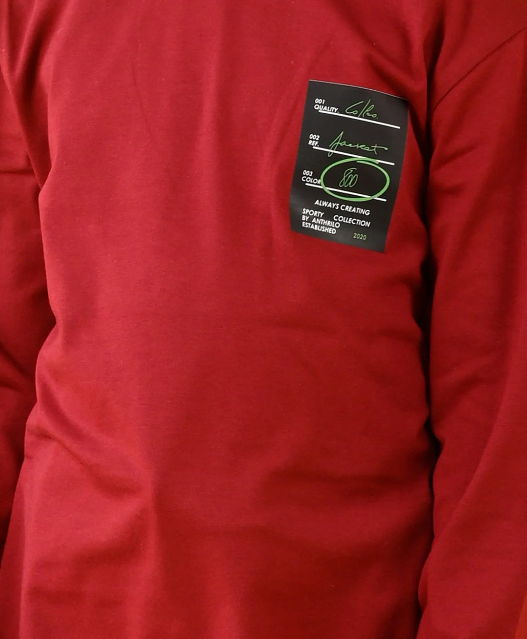 Sporty Collection Deep Red Long Sleeves Tshirt - Red