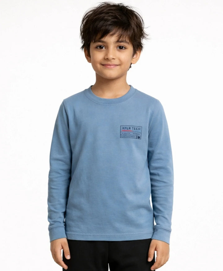 Xplr Tech Grey Boys Longs Sleeves Tshirt - Grey
