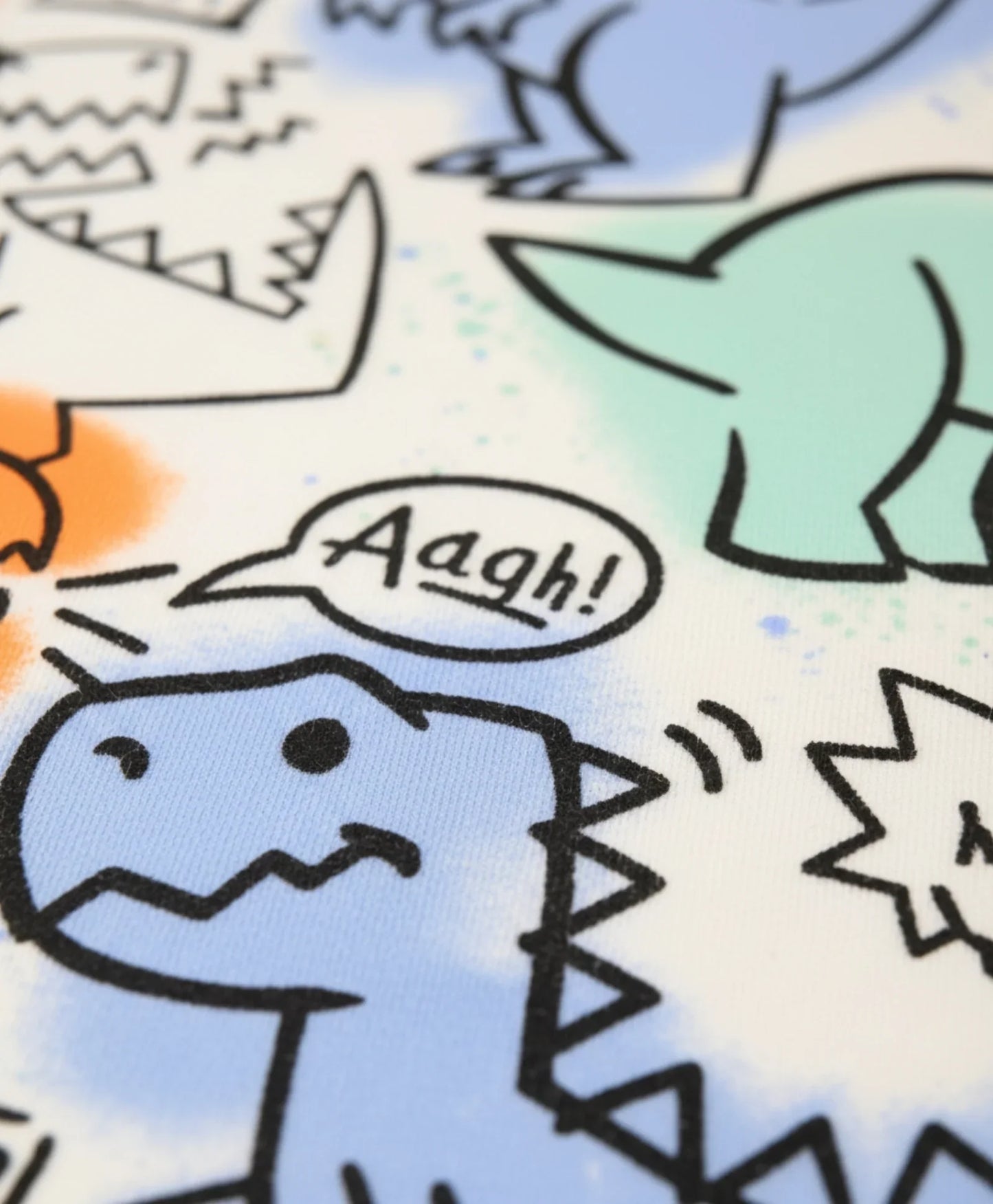 DINOSAUR WOW FUN FLEECE SWEATSHIRT JOGGER SET - WHITE