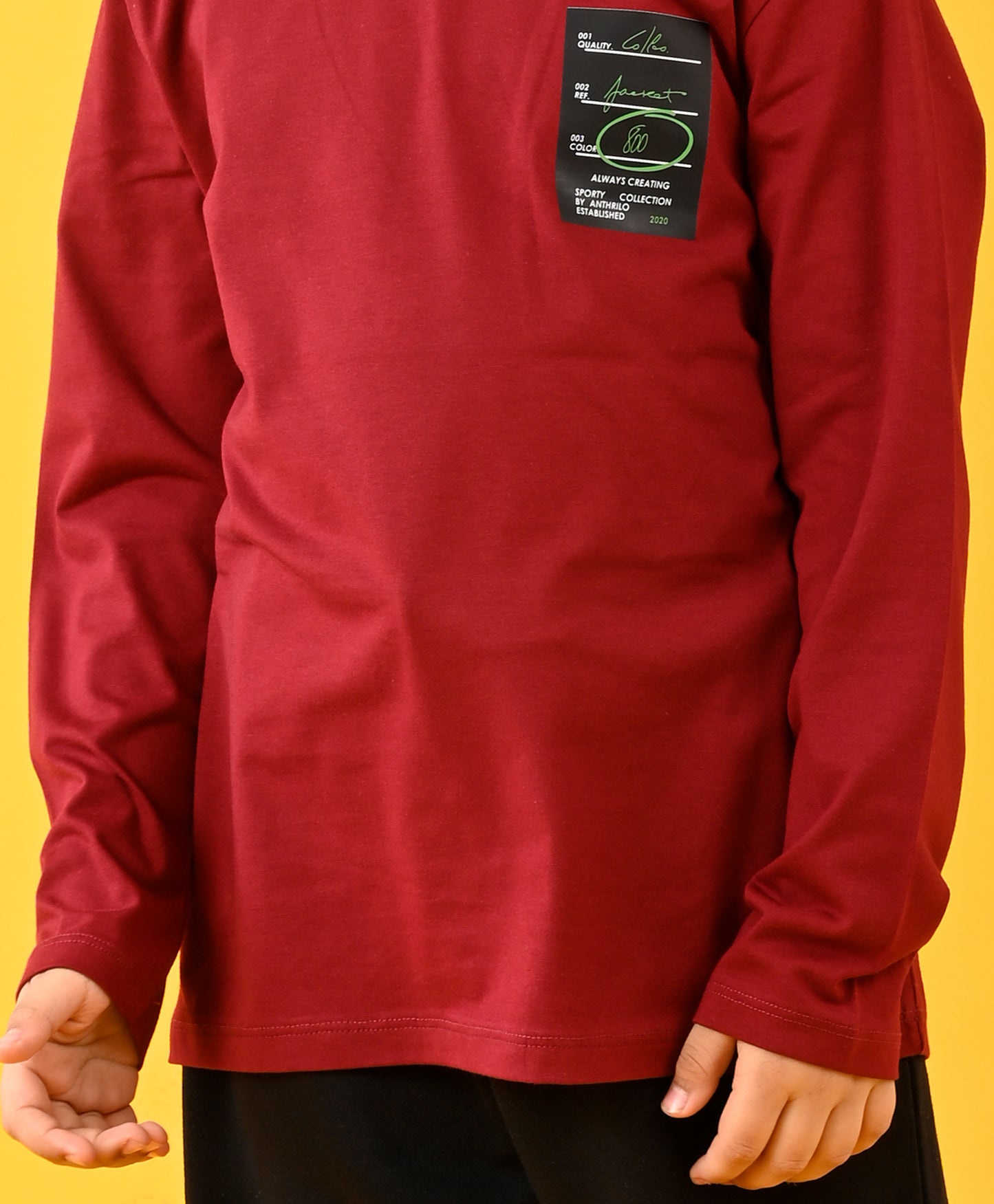 SPORTY COLLECTION DEEP RED TSHIRT AND BLACK FLEECE JOGGER SET - RED/BLACK