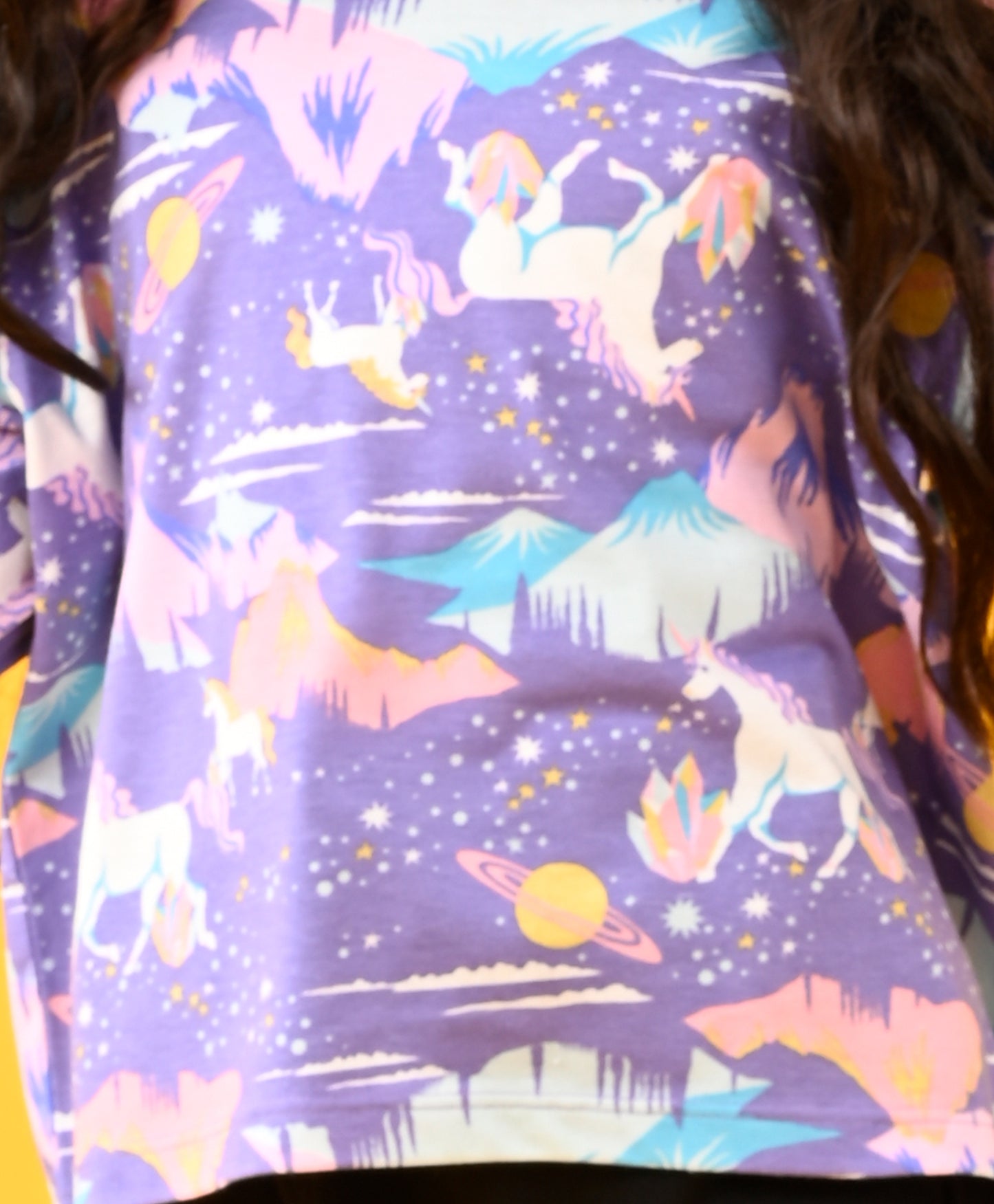 UNICORN PLANET LONG SLEEVES TSHIRT - PURPLE