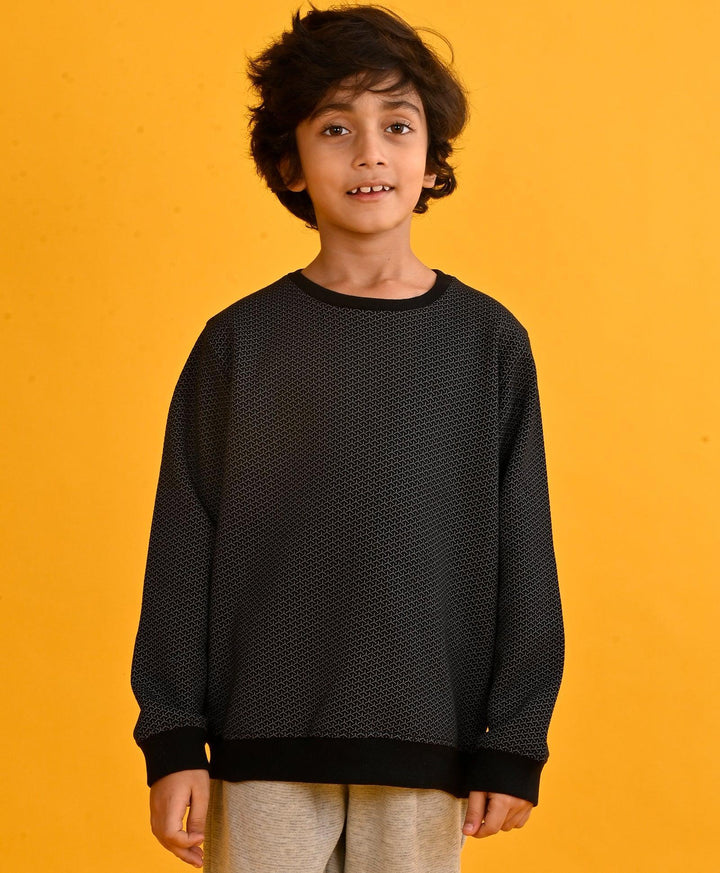 DRONE PRINT BLACK BOYS SWEATSHIRT-BLACK - Anthrilo 