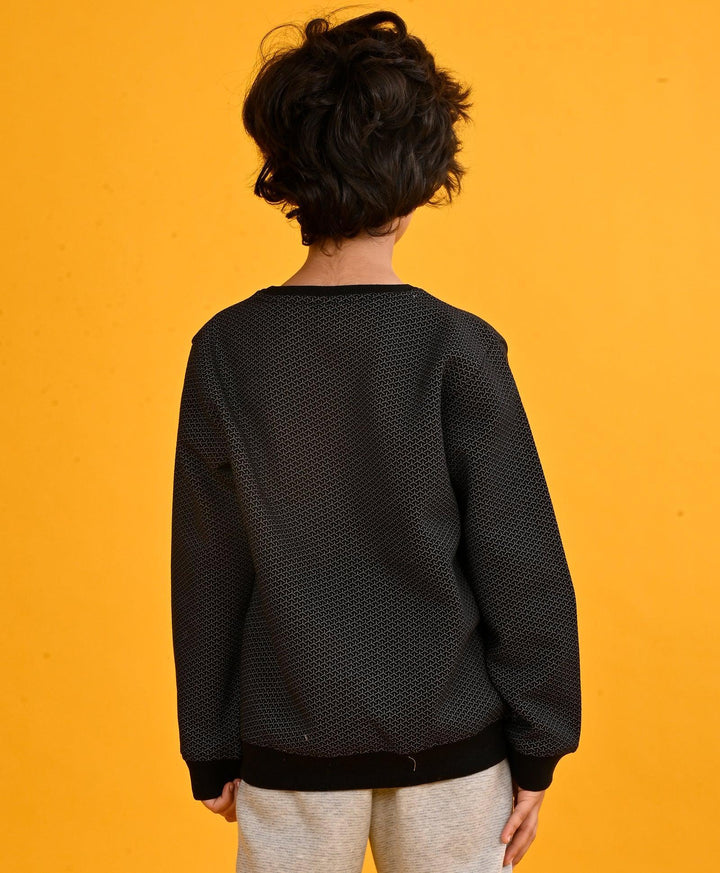DRONE PRINT BLACK BOYS SWEATSHIRT-BLACK - Anthrilo 