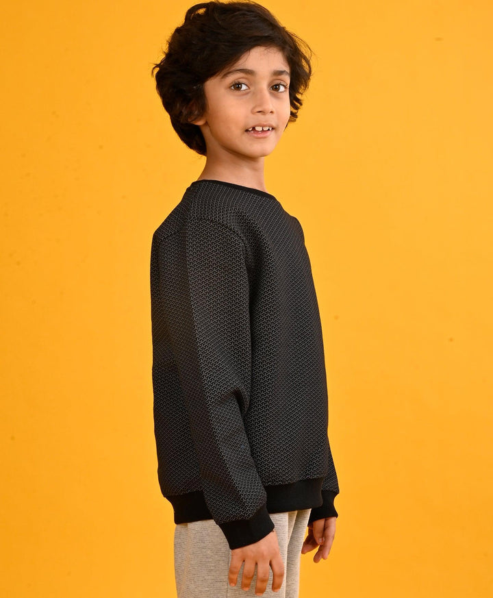 DRONE PRINT BLACK BOYS SWEATSHIRT-BLACK - Anthrilo 