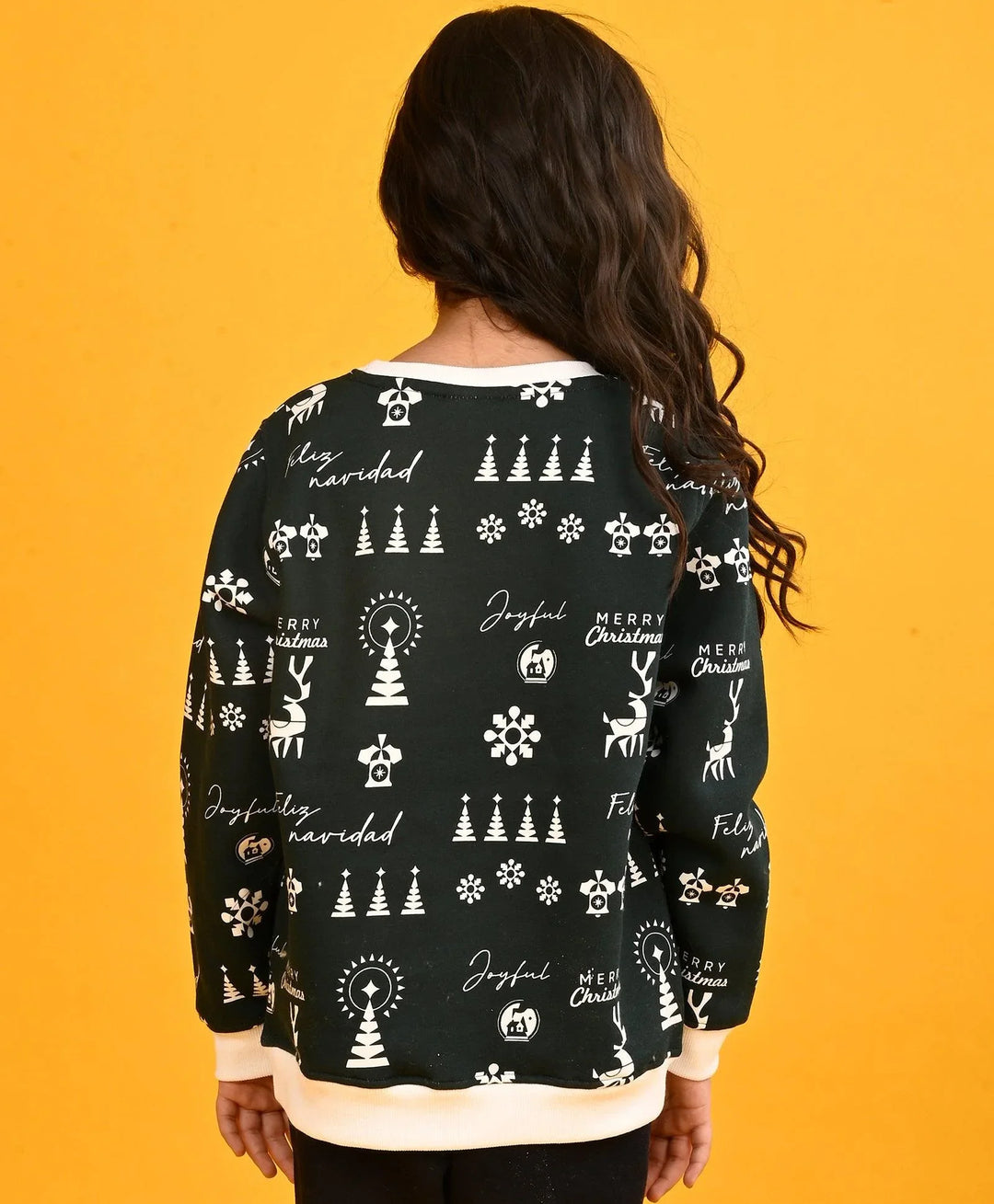MERRY CHRISTMAS GREEN FLEECE SWEATSHIRT-GREEN