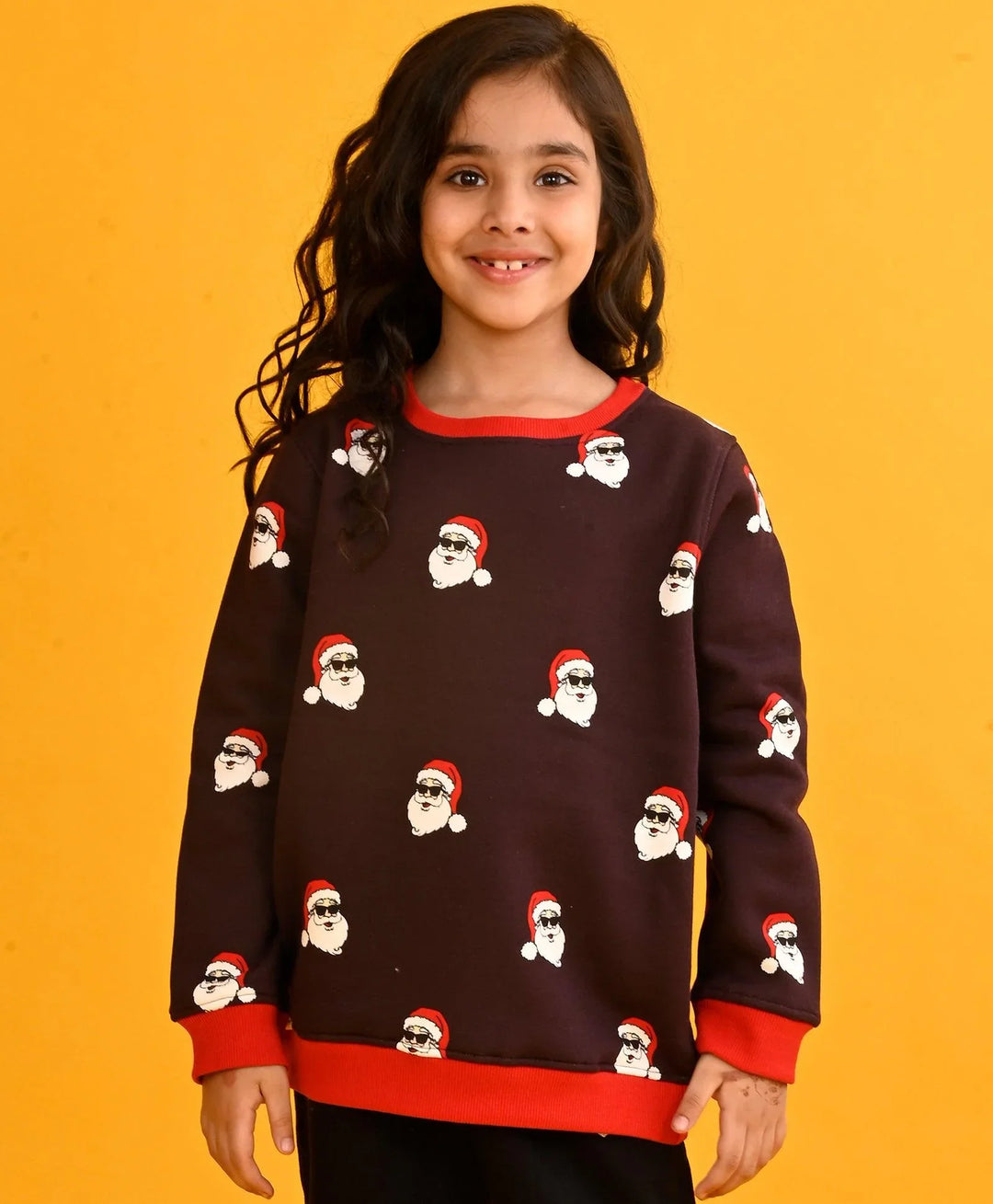 SANTA MEHROON GIRLS FLEECE SWEATSHIRT-MEHROON