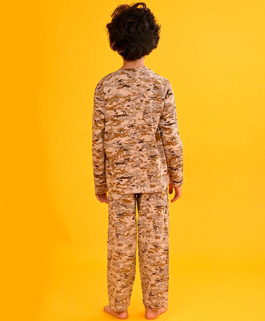 CAMOUFLAGE LONG SLEEVES PYJAMA SET - BROWN - Anthrilo 