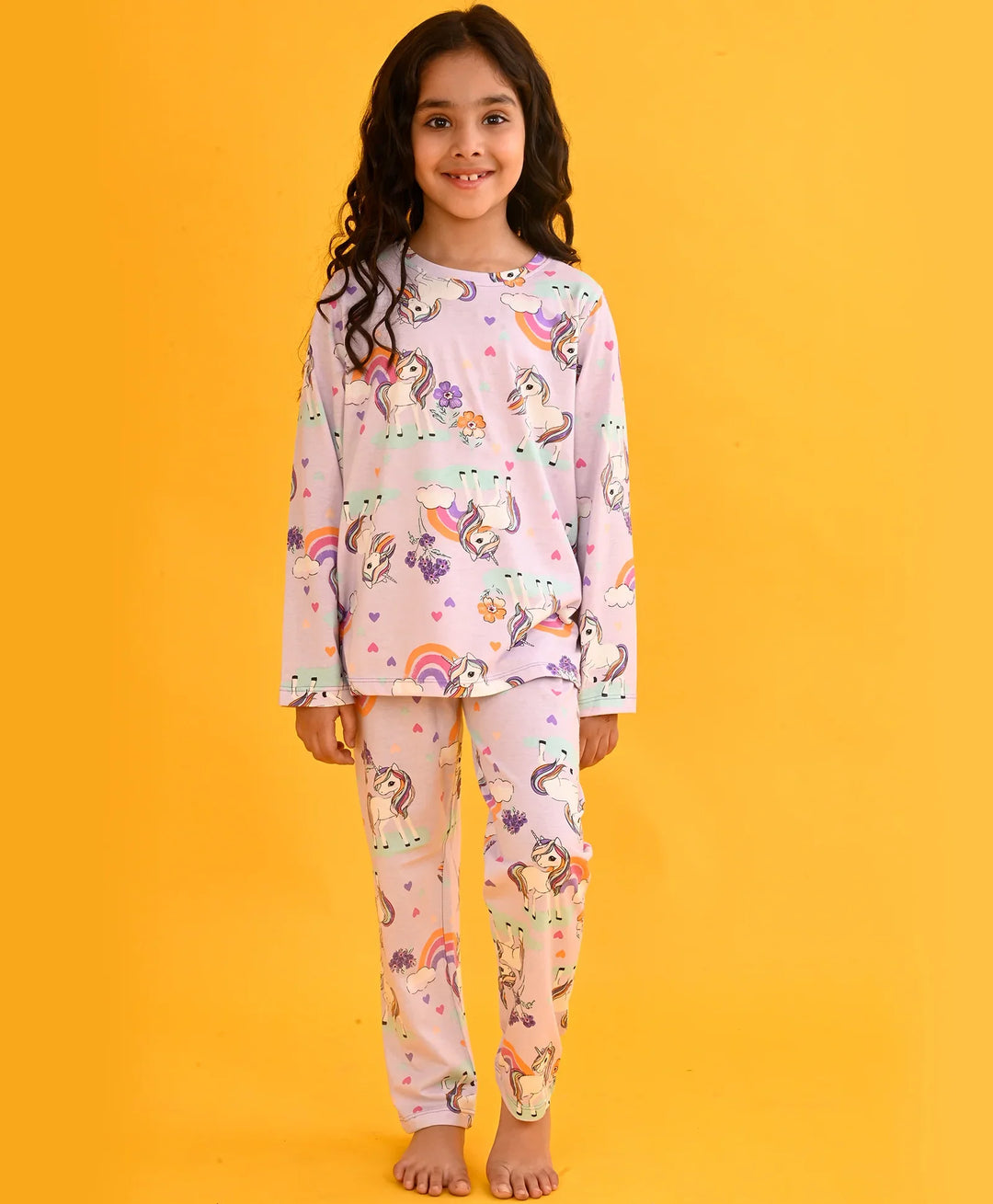 PURPLE UNICORN LONG SLEEVES PYJAMA SET - PURPLE - Anthrilo 