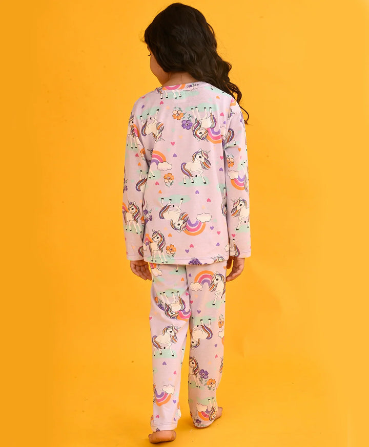 PURPLE UNICORN LONG SLEEVES PYJAMA SET - PURPLE - Anthrilo 