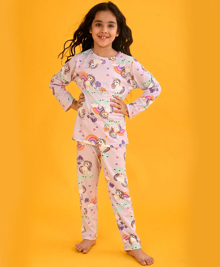 PURPLE UNICORN LONG SLEEVES PYJAMA SET - PURPLE - Anthrilo 