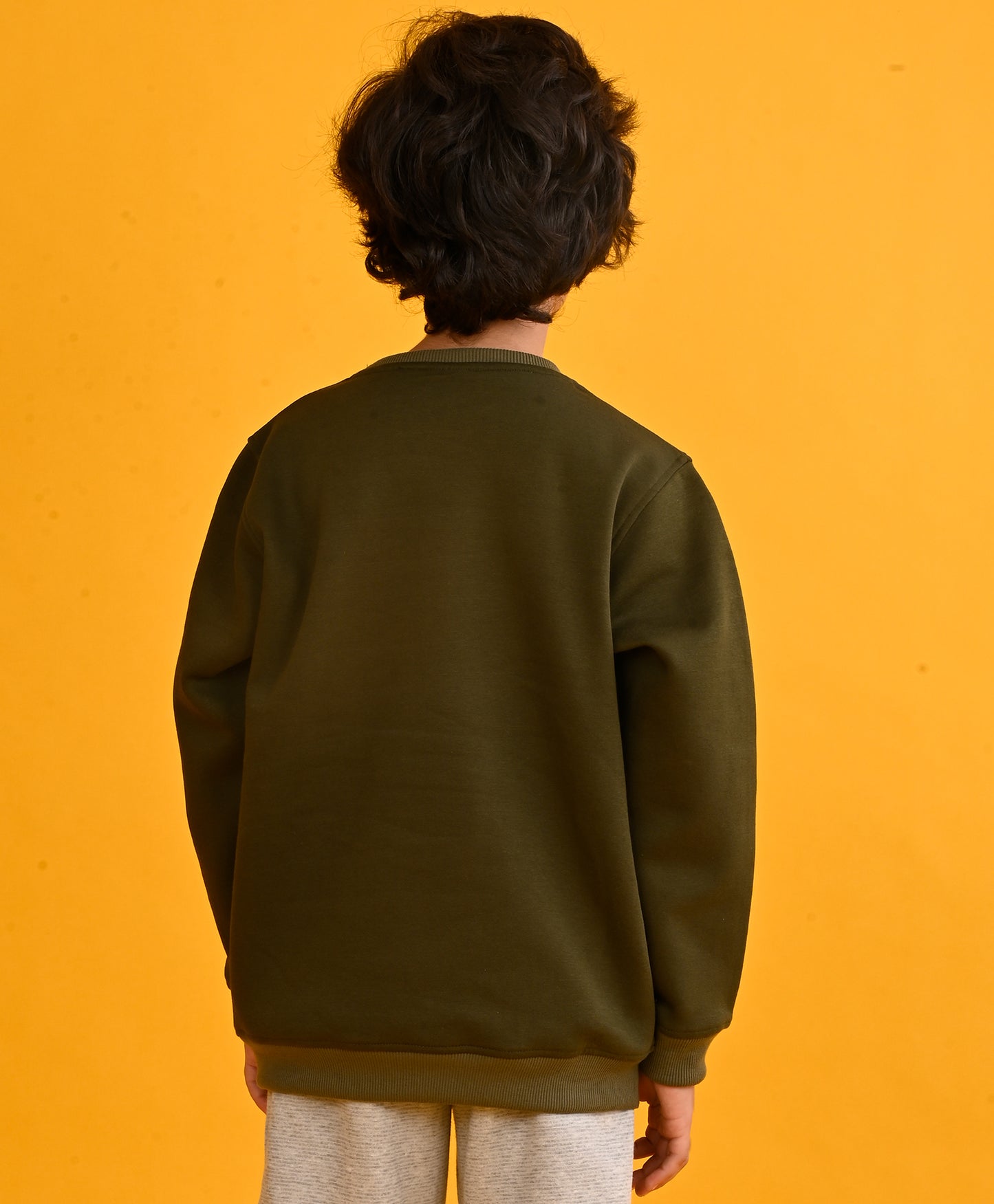 DARK OLIVE  ZEBRA BOYS FLEECE SWEATSHIRT