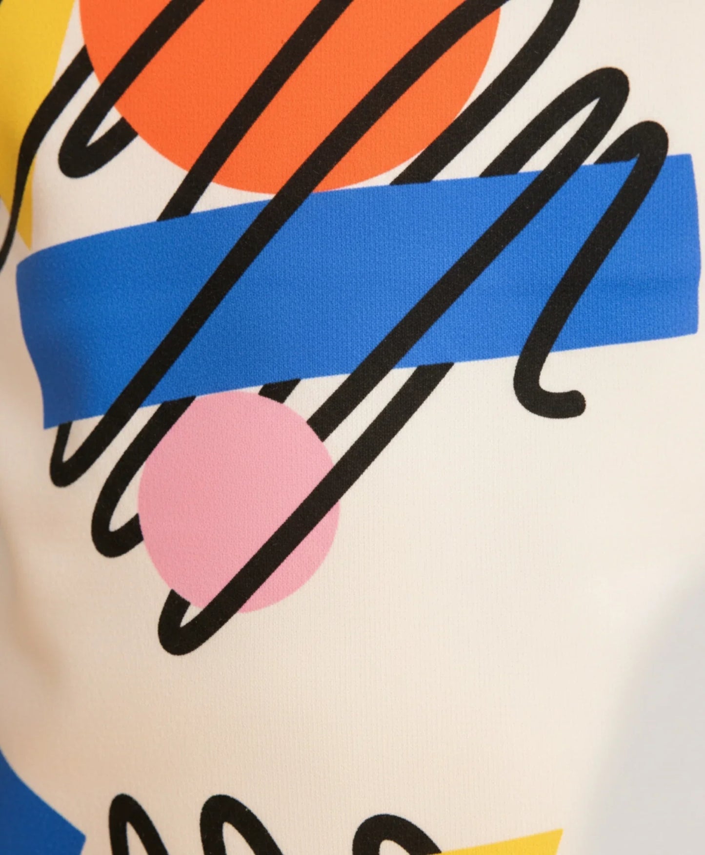 SHAPES PRINT GIRLS SWEATSHIRT FLEECE JOGGER SET - WHITE