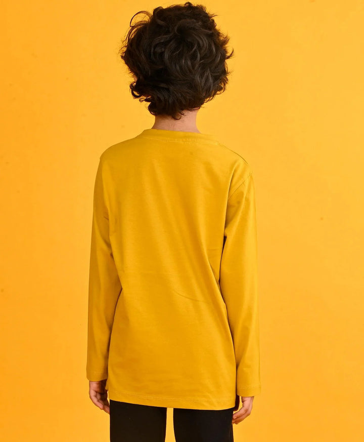 New Good Habits Long Sleeve Boys T-Shirt - Mustard