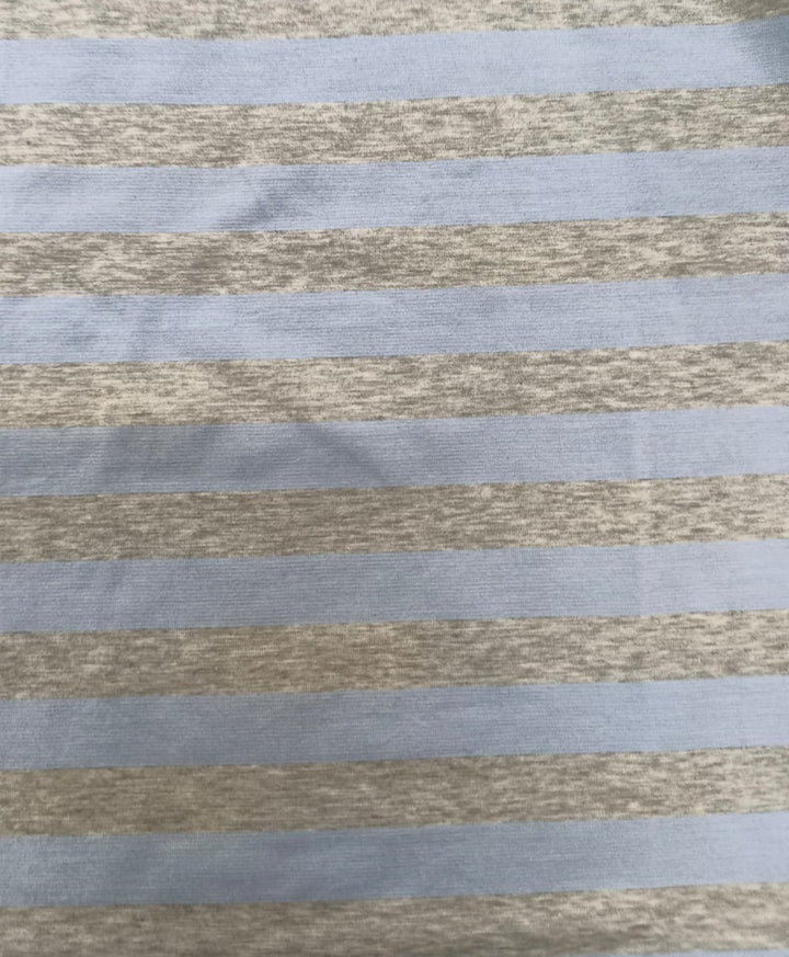 Sky Grey Melange Stripes Boys Long Sleeve T-Shirt - Skygrey
